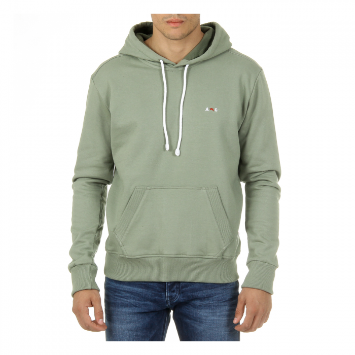Andrew Charles Mens Hoodie Long Sleeves Round Neck Green FIFI