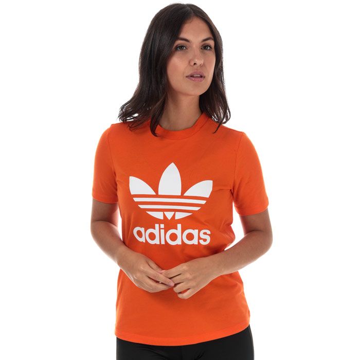 Women's adidas Originals Trefoil T-Shirt in Orange