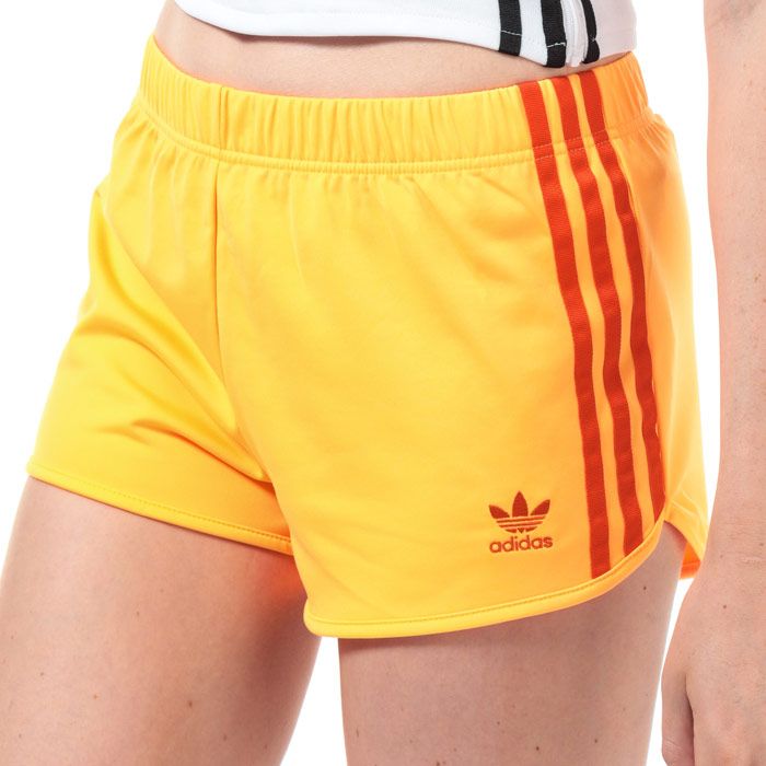 bright orange adidas shorts