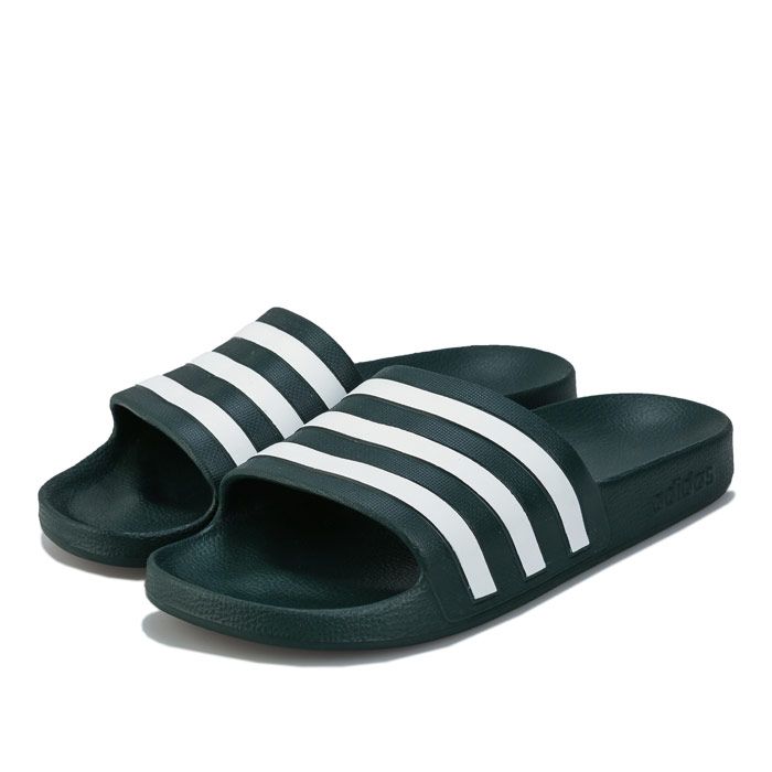 Men's adidas Adilette Aqua Slide Sandals in Green