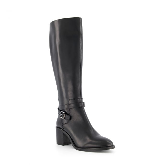 dune double strap knee high boots