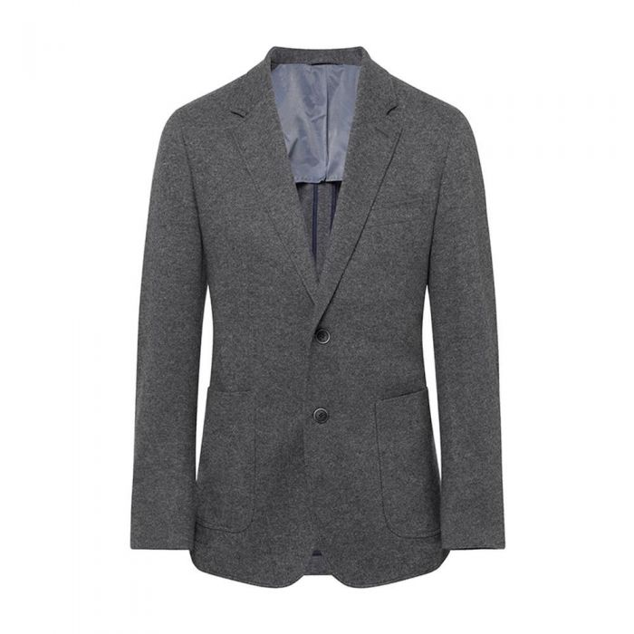 Men's Hackett, Cotton Knit Herringbone Jacket in Grey