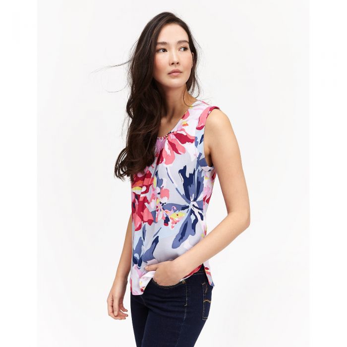 Joules Womens/Ladies Alyse Printed Sleeveless Flattering T Shirt Top