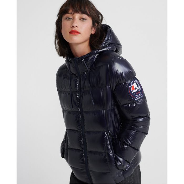 superdry premium down luxe longline coat