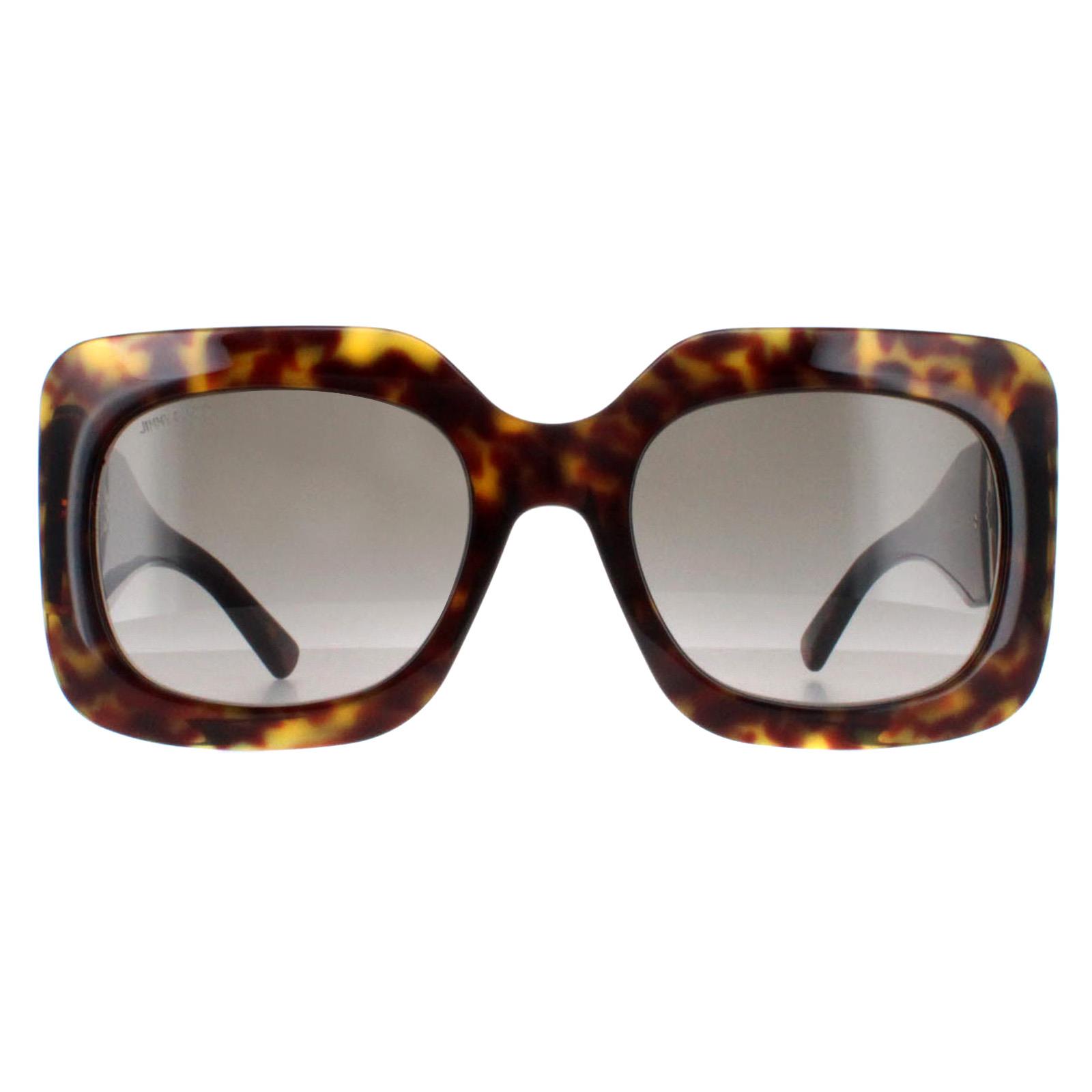 Jimmy Choo Square Womens Havana and Gold Brown Gradient GAYA/S - One Size