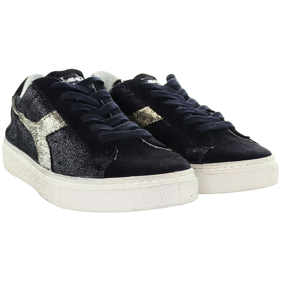 Diadora Montecarlo Glitter Smutsiga Dam Svarta Träningsskor – bild 2