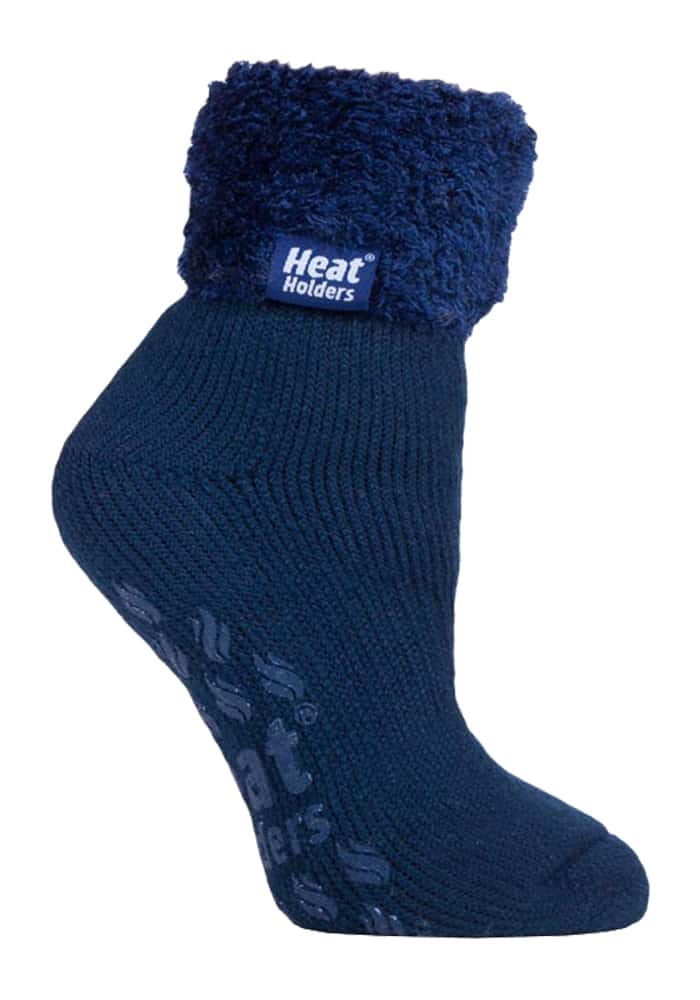 Thumbnail - Rutschfeste, niedrig geschnittene Thermo-Slipper-Bettsocken für Damen mit Griffen