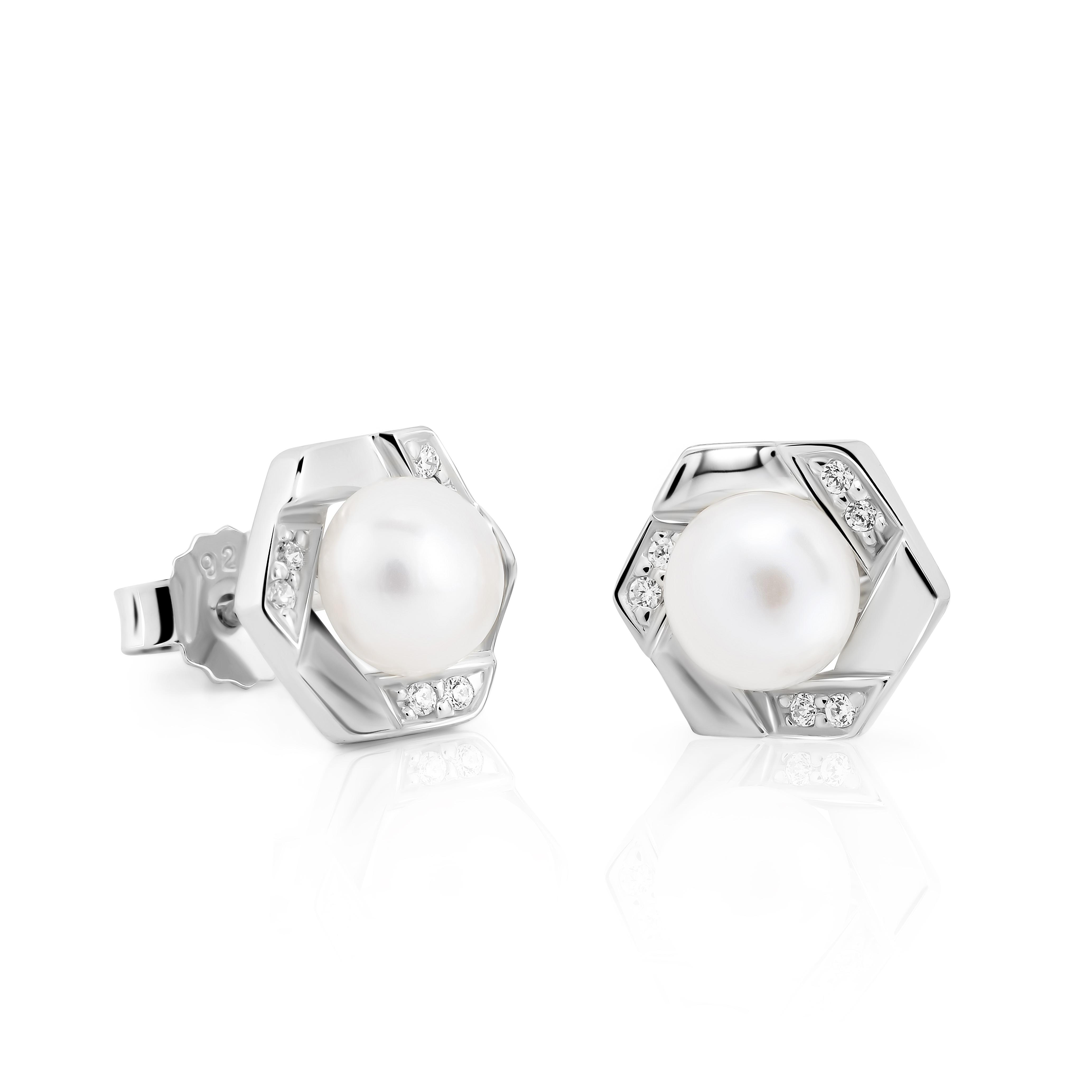 Thumbnail - Orphelia 'Aliva' Damen 925er Sterling Silber Ohrstecker - Silber ZO-7469