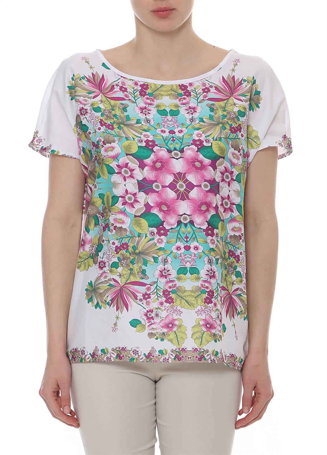 Gebloemde mouwloze top