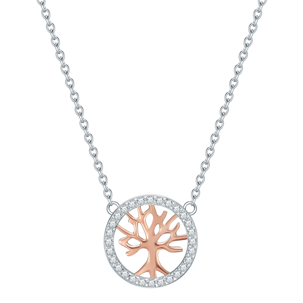 Rafaela Donata Womens Female Sterling Silver Necklace - Silver & Rose Gold - Size 40cm
