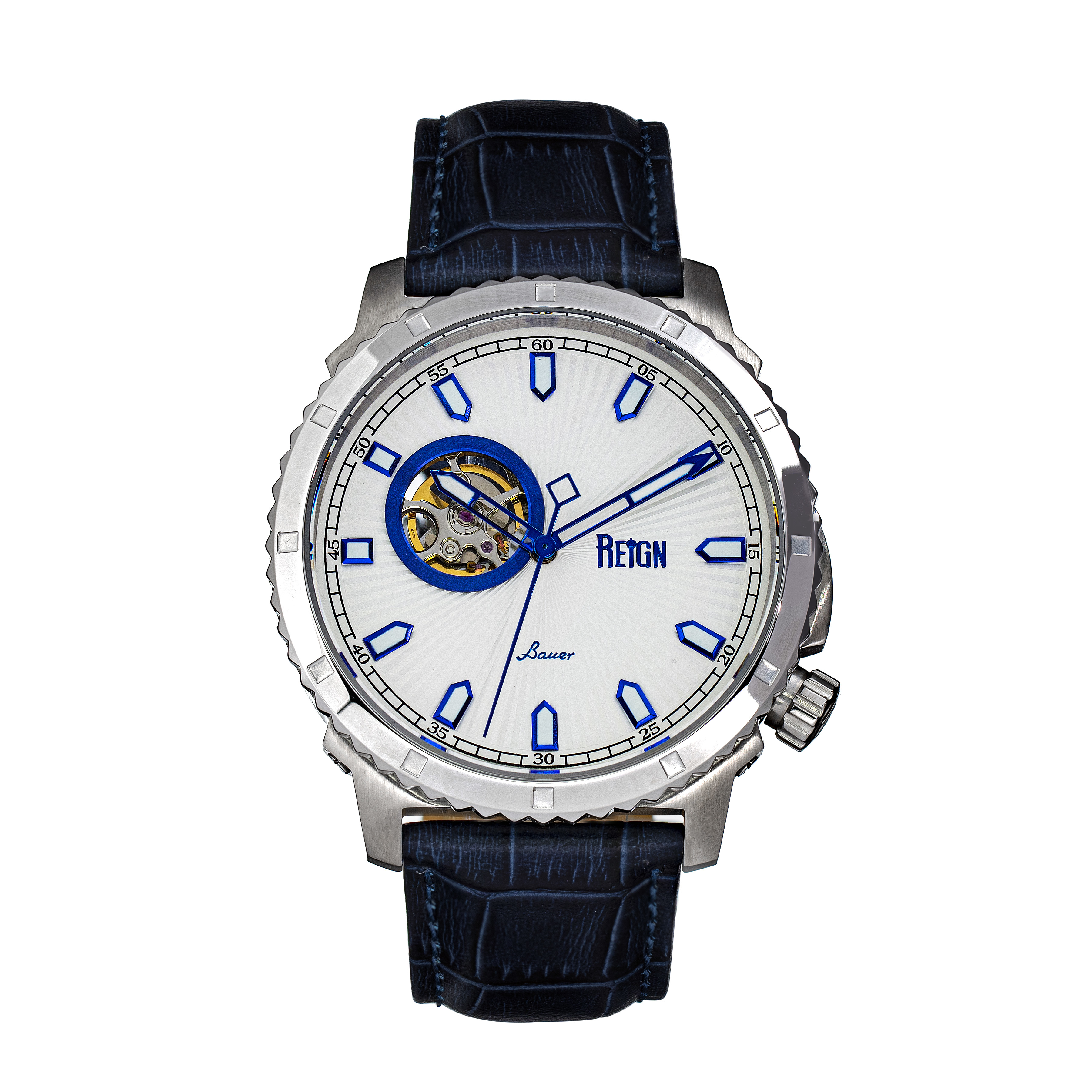 Thumbnail - Reign Bauer Automatikuhr mit Semiskelett und Lederarmband