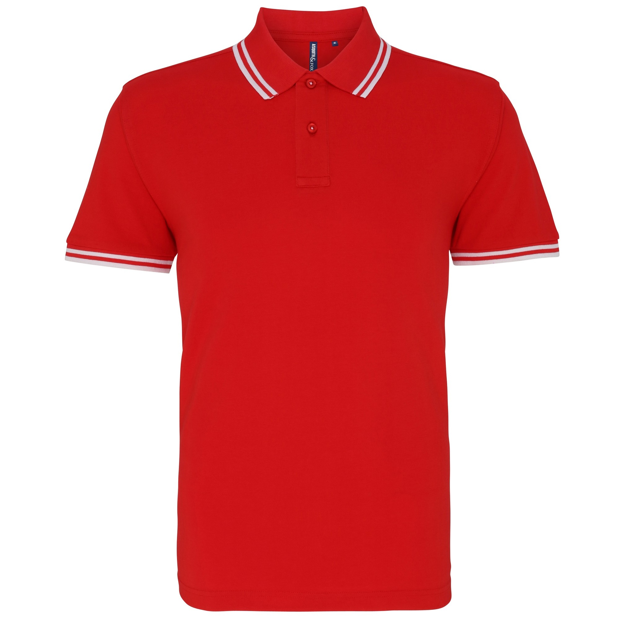 Thumbnail - Asquith & Fox Herren Poloshirt mit klassischer Passform (rot/weiß)