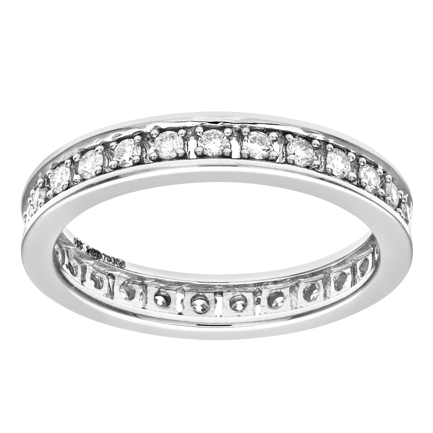 Diamant L’Eternel Womens 18ct White Gold Half Carat Diamond Full Eternity Ring Gold (archived) – Size Q