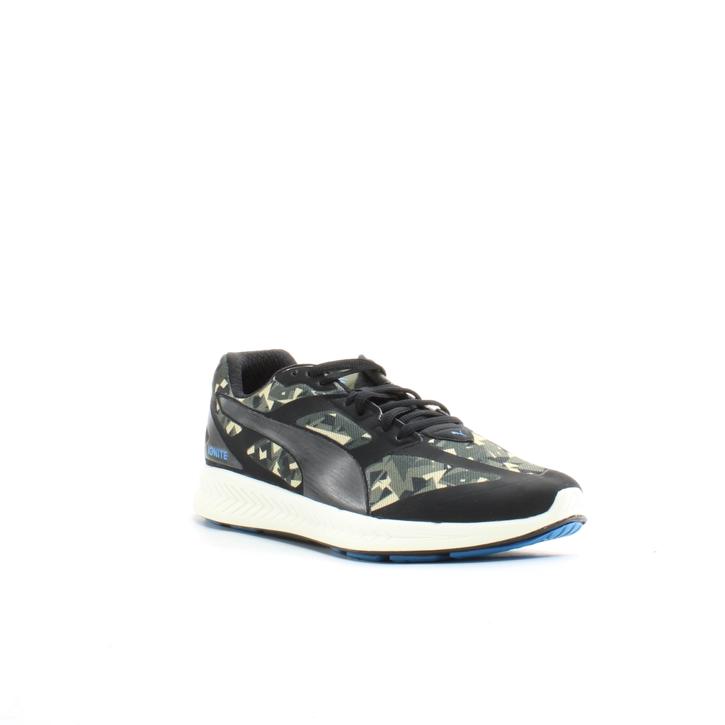 Puma Ignite Fractured Svart Syntet Mens Lace Up Trainers 188733 02 låga sneakers herr – bild 2