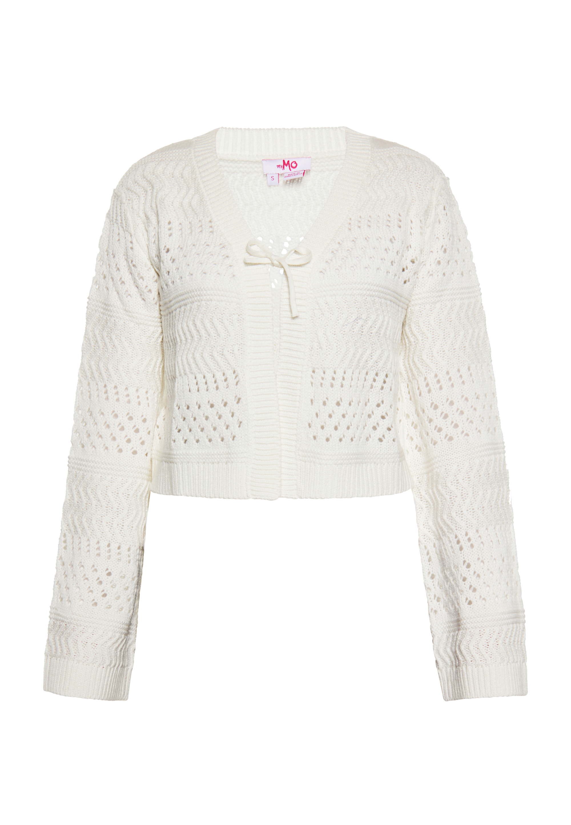 Thumbnail - Mymo Strickjacke Damen weiss