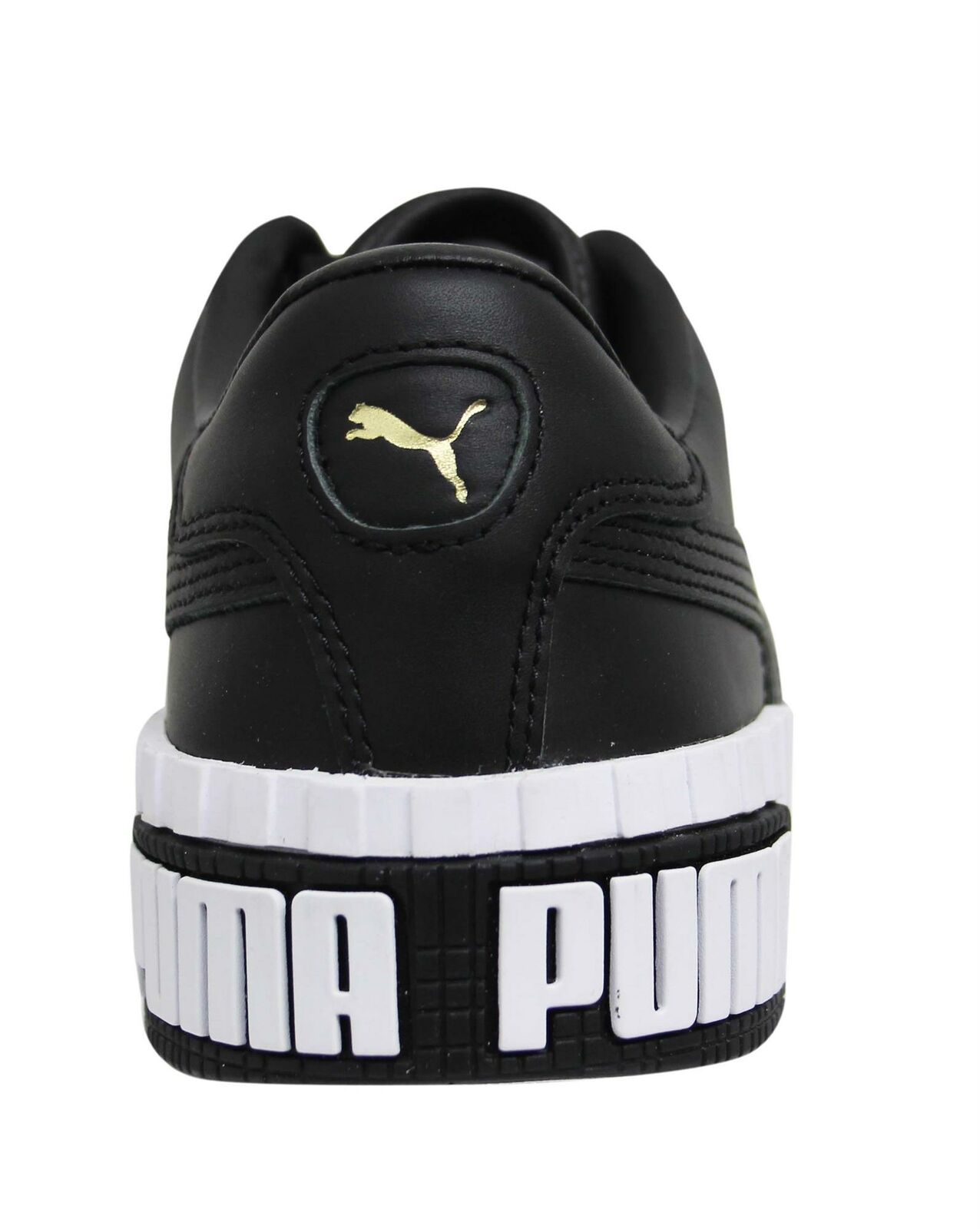 Puma Cali Bold Damskor Träningsskor Svart Vitt Läder Snörning Skor 370811 03 – bild 2