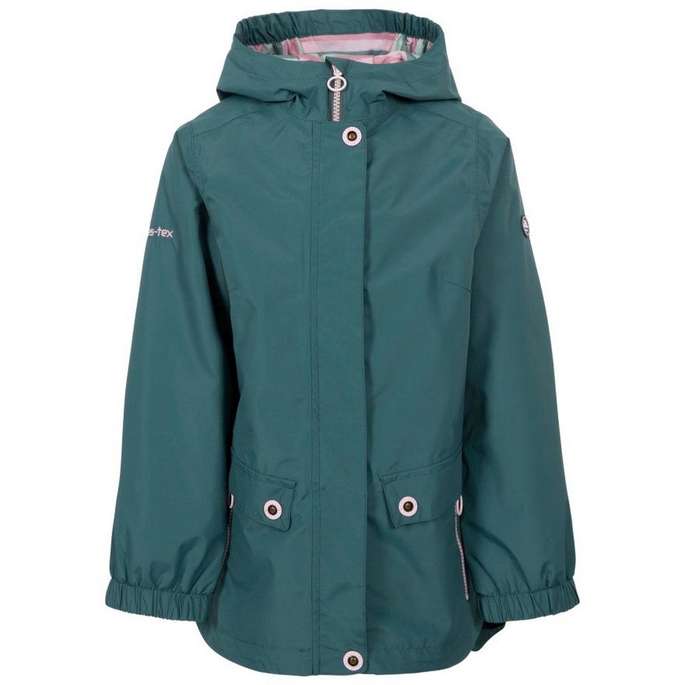 Trespass Girls Flourish TP75 Waterproof Jacket (Spruce Green) - Dark Green - Size 5-6Y