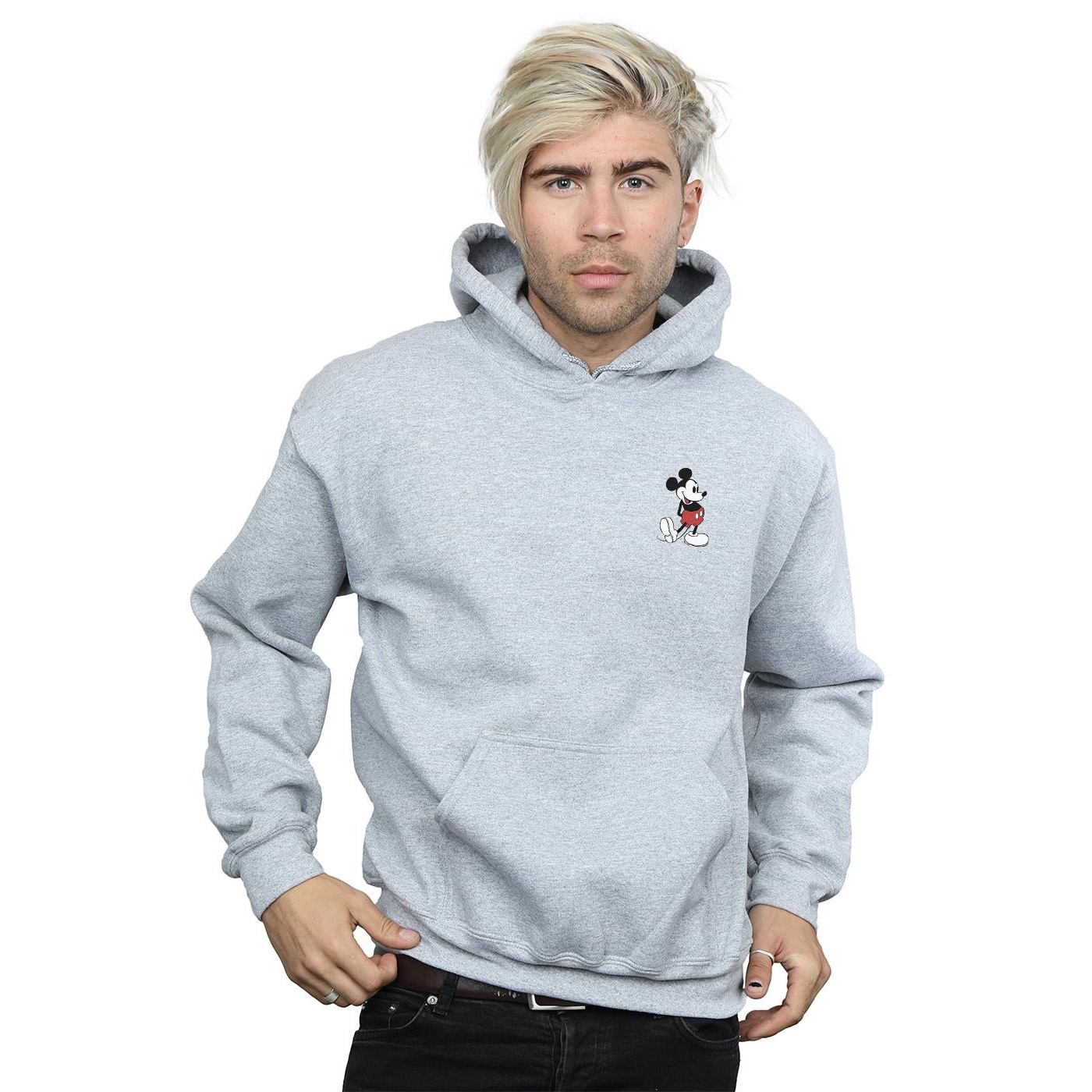 Disney Mens Mickey Mouse Kickin Retro Chest Hoodie (Sports Grey) herr – bild 2
