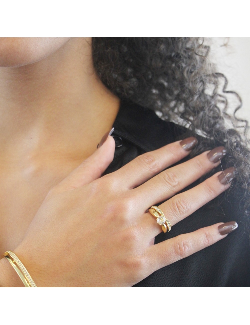 MYC Paris Prestige Ring Guld och kristall dam – bild 2