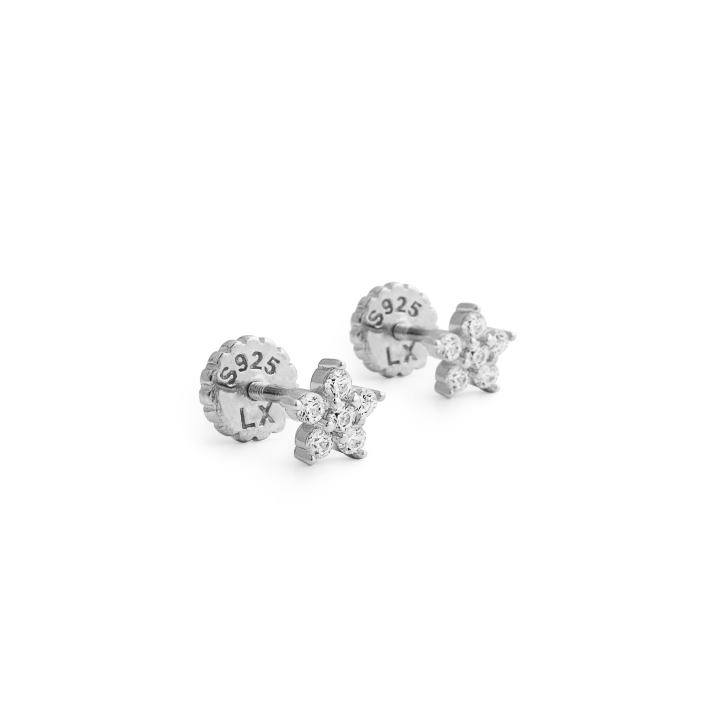 Luxenter Luxenterörhängen med anba-skruvlås i 925 sterling silver och glänsande rodiumpläterade zirkoner dam – bild 2