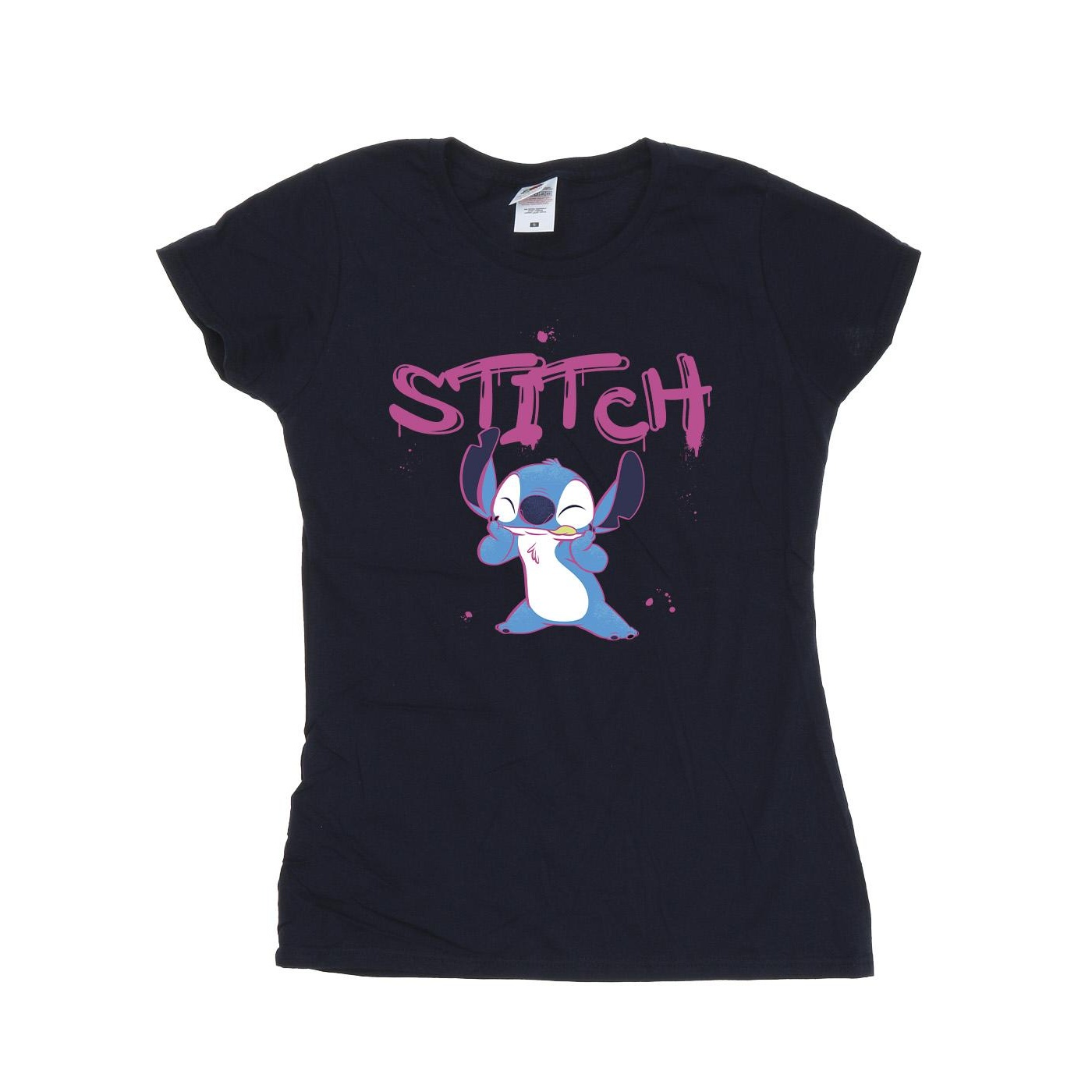 Thumbnail - Disney - "Lilo And Stitch Graffiti" T-Shirt für Damen (Marineblau)