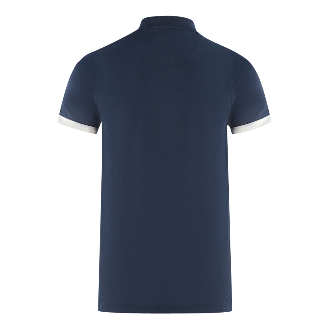 Aquascutum London Aldis Marinblå pikétröja herr – bild 2