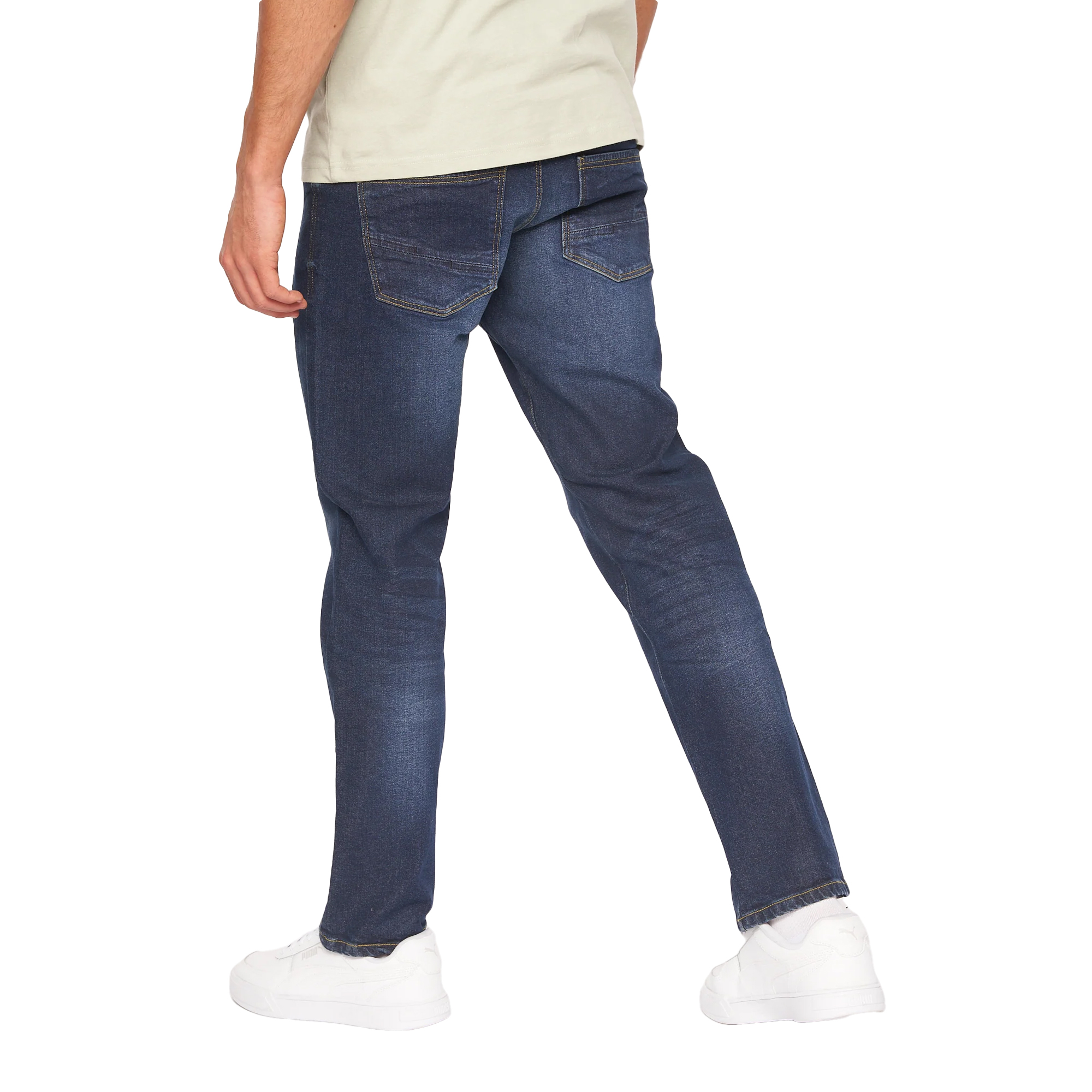 Crosshatch Cadman raka jeans för män (Mörk tvätt) herr – bild 2