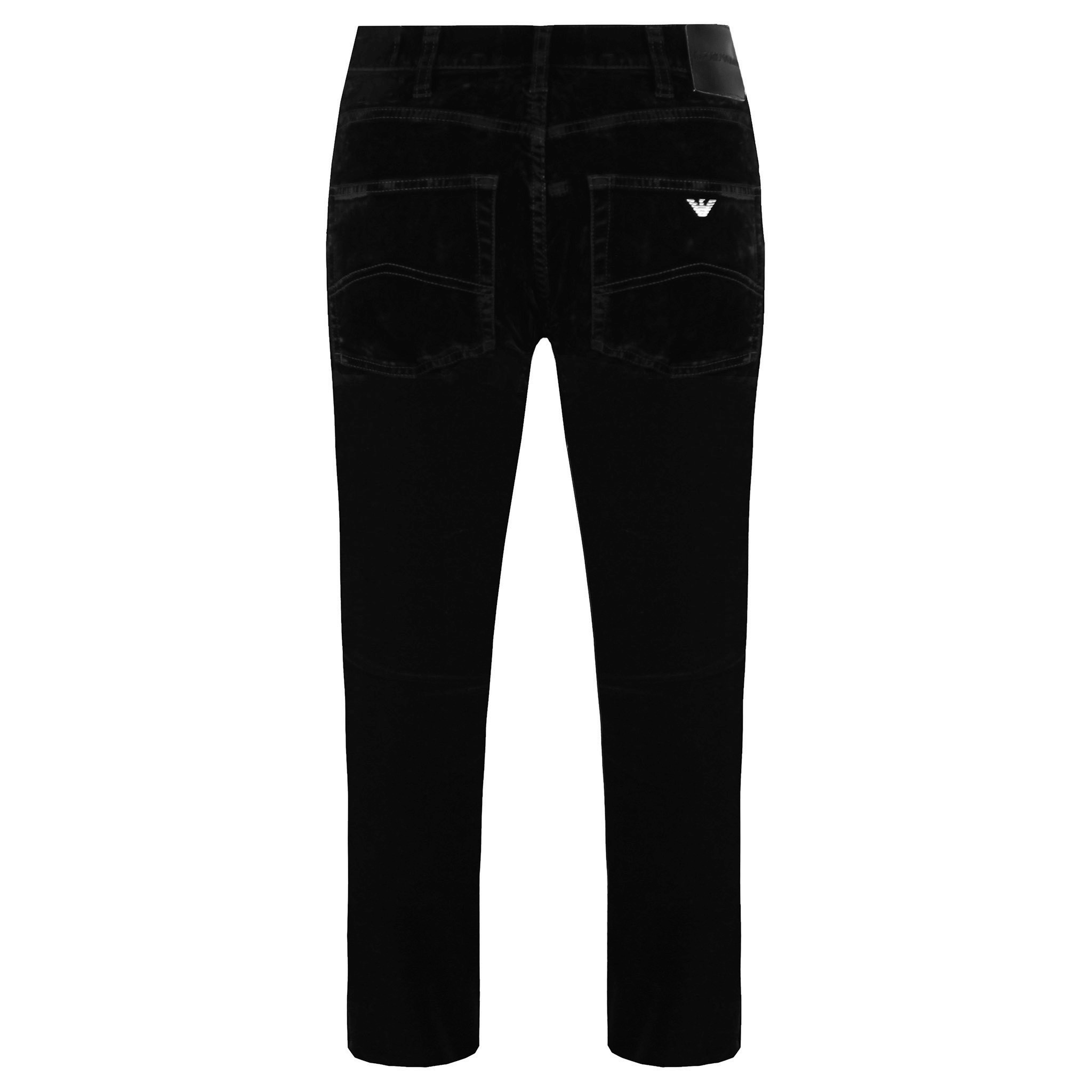 Emporio Armani Slim Fit Mens Black Velvet Byxor herr – bild 2