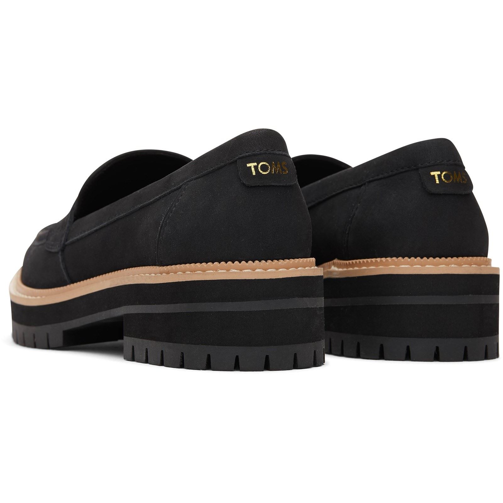 TOMS Cara Leather Damskor Svarta Loafers – bild 2