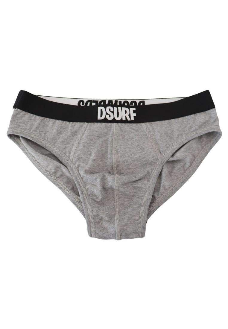Dsquared2 Dsquared² Mens Gray DSURF Logo Cotton Stretch Brief Underwear - Grey - Size Medium