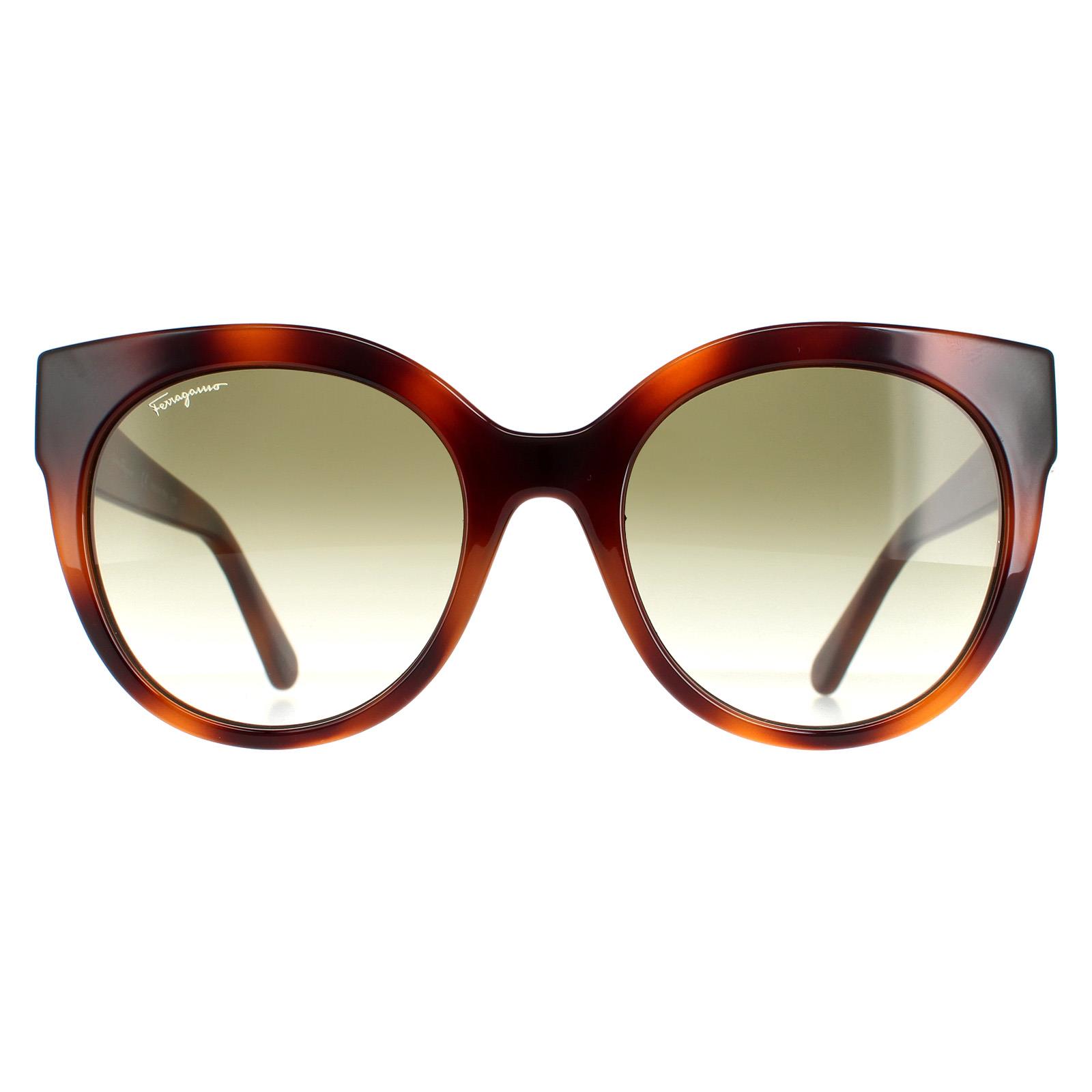 Thumbnail - Salvatore Ferragamo Cat Eye Damen Schildkröte Grün SF1031S