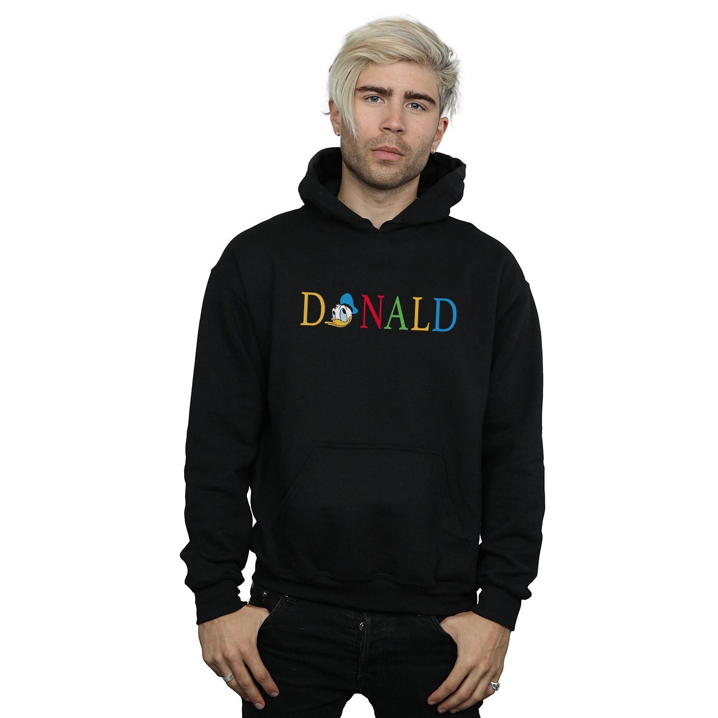 Disney Mens Donald Duck Letters Hoodie (Black) herr – bild 2