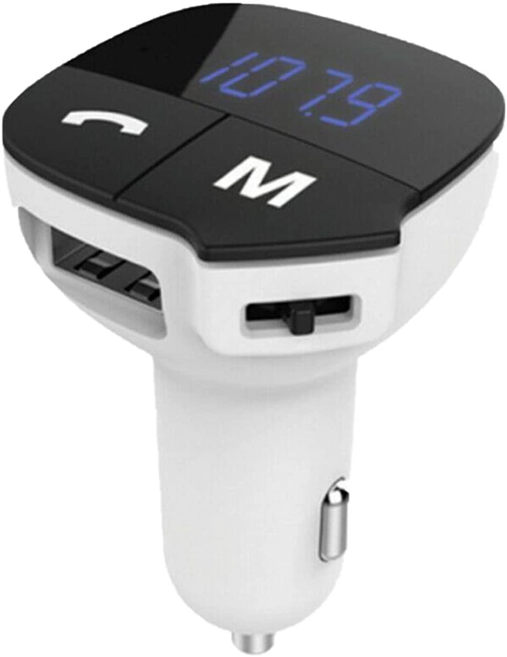 Aquarius Bluetooth Car Adapter FM Transmitter Hands-free Calling, Car Kit - White - One Size