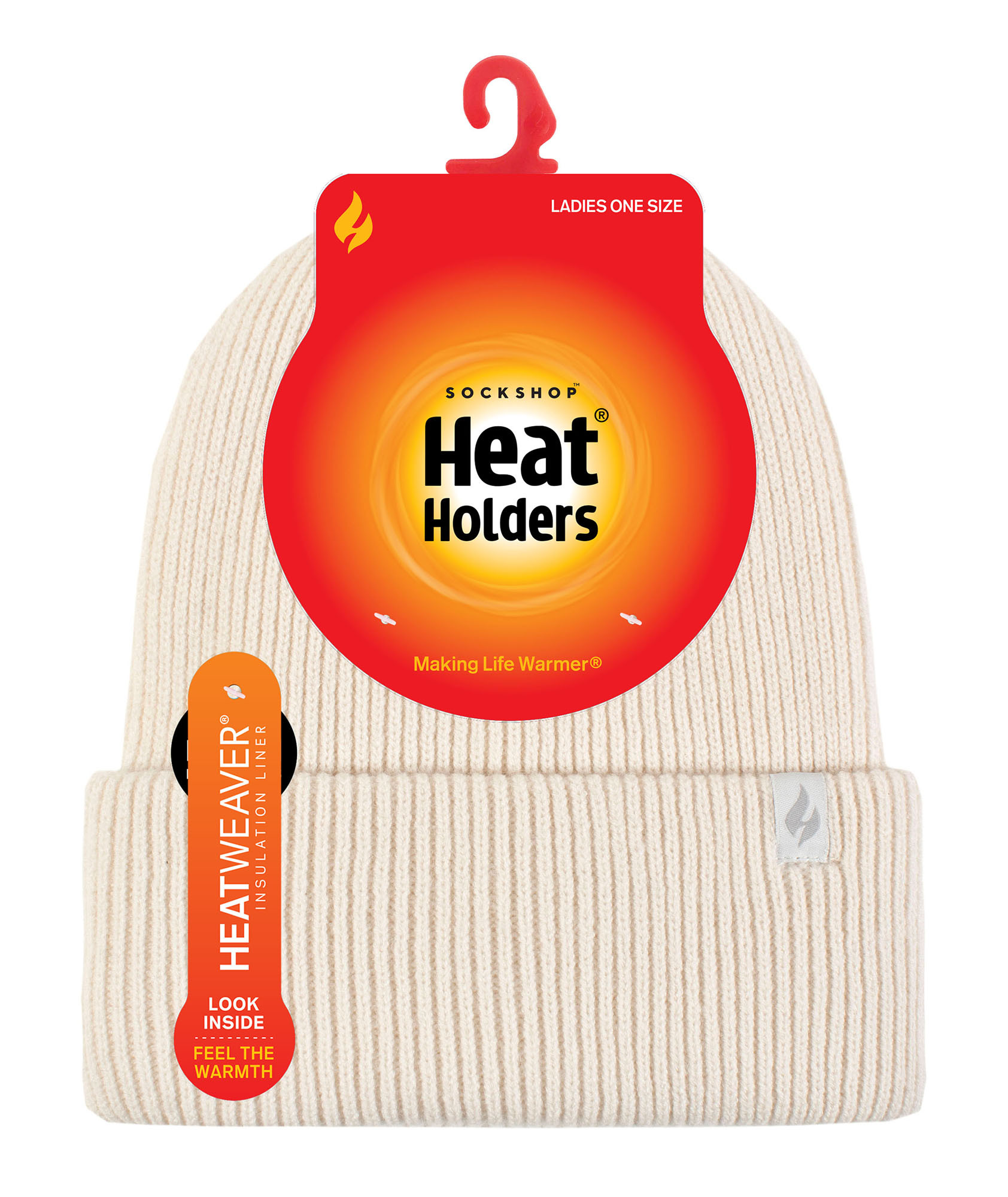 Heat Holders Fleece-fodrad ribbad keps för damer Värmehållare Värmehatt för vintern Kräm – bild 2
