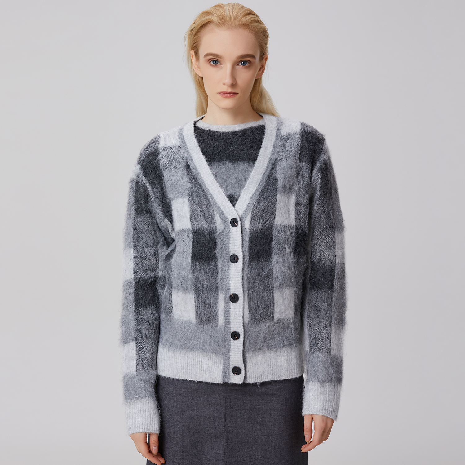 Vest met ruitpatroon
