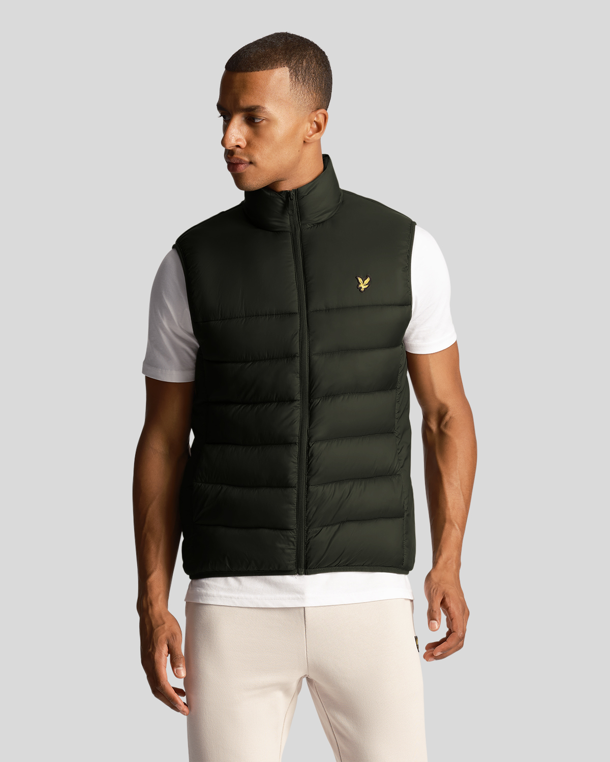 Lyle & Scott Vadderad Gilet i Olivgrön västar herr – bild 2