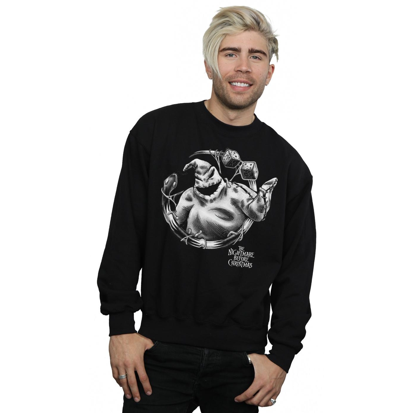 Disney Mens Nightmare Before Christmas Ooogie Boogie Mono Sweatshirt (Black) herr – bild 2