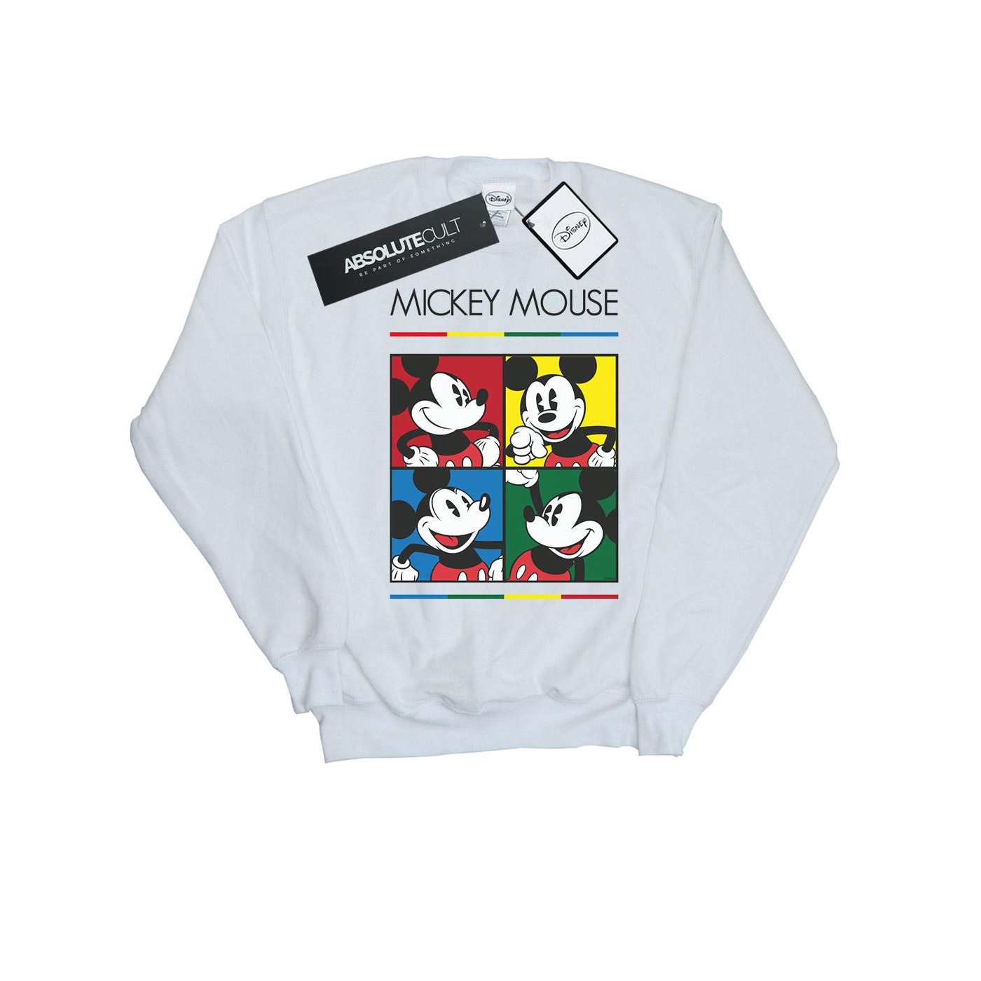 Thumbnail - Disney - "Mickey Mouse Square Colour" Sweatshirt für Damen (Weiß)