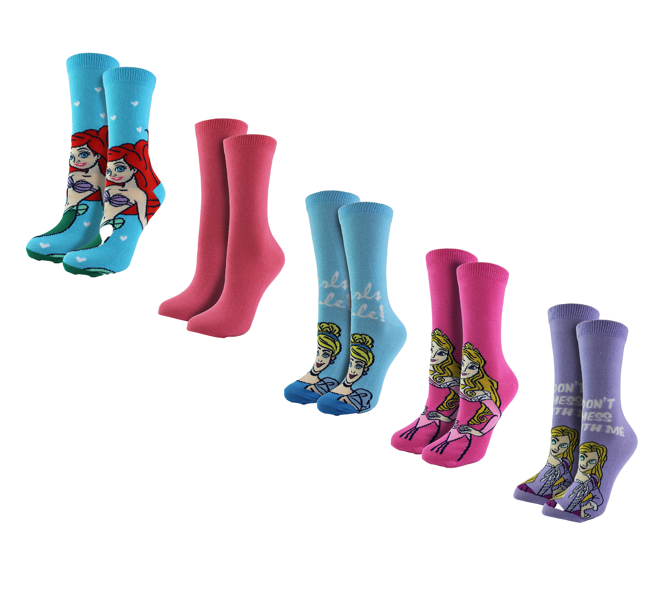 Thumbnail - 5 Paar Prinzessin Socken für Frauen | Casual niedlich lustig Neuheit Disney Socken | Disney Geschenke - Prinzessin