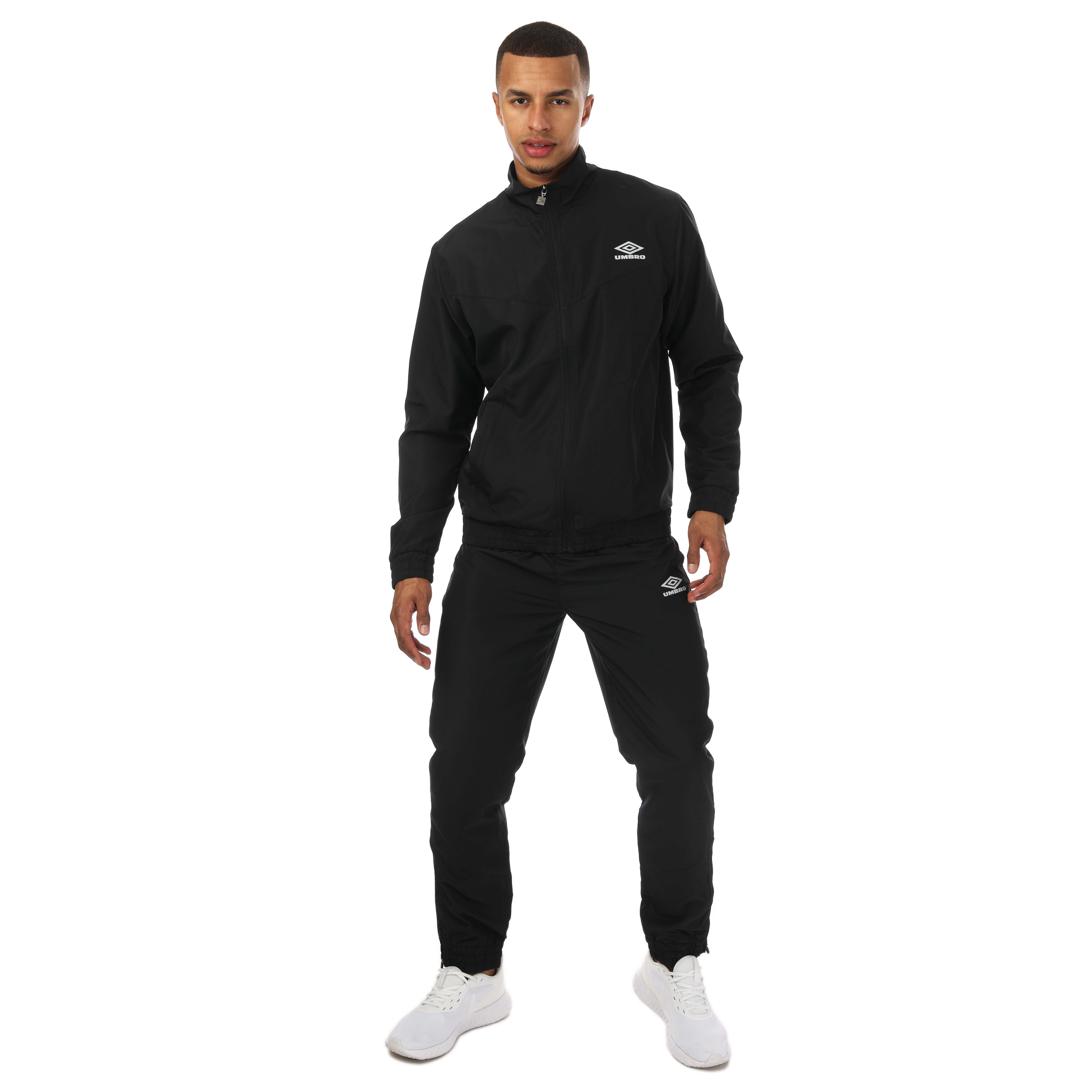 Men's Umbro Diamond Woven Poly Tracksuits in Black