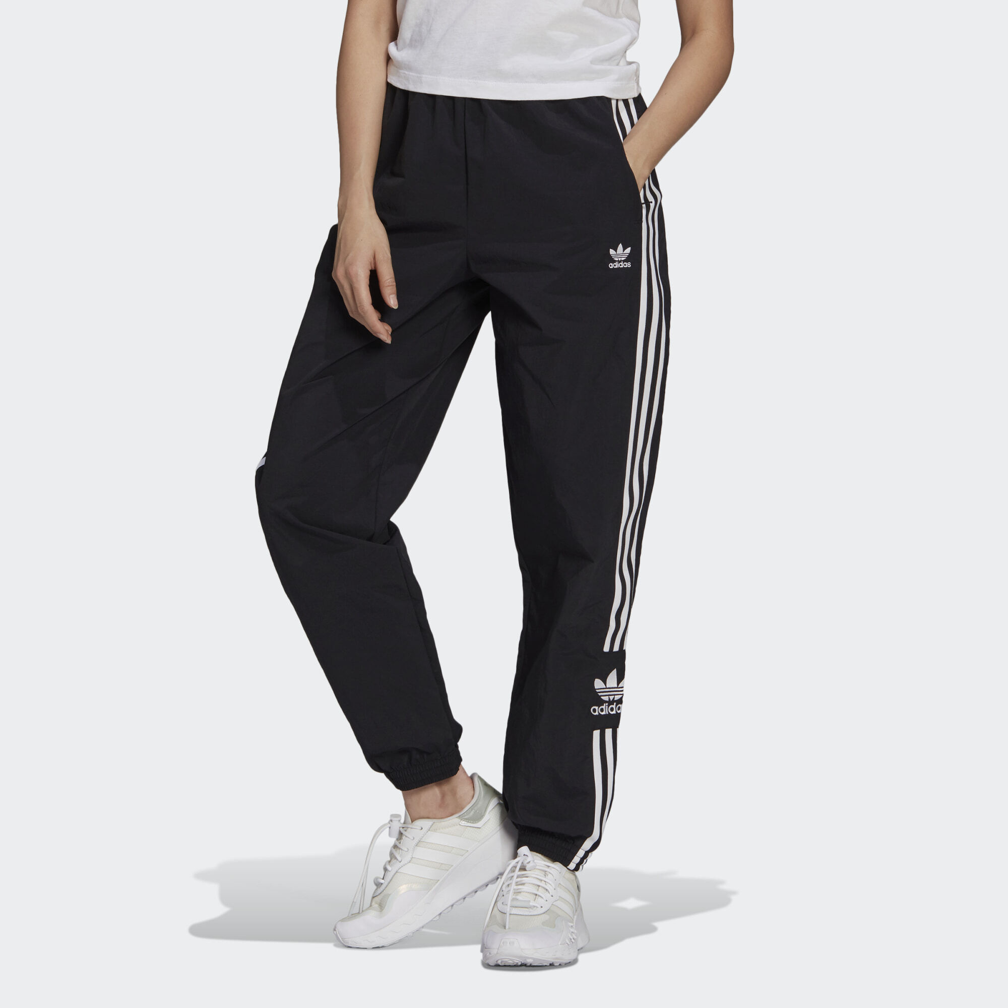 adidas Originals Womens Adicolor Classics Lock-Up Track Pants - Black Recycled Material - Size 6 UK