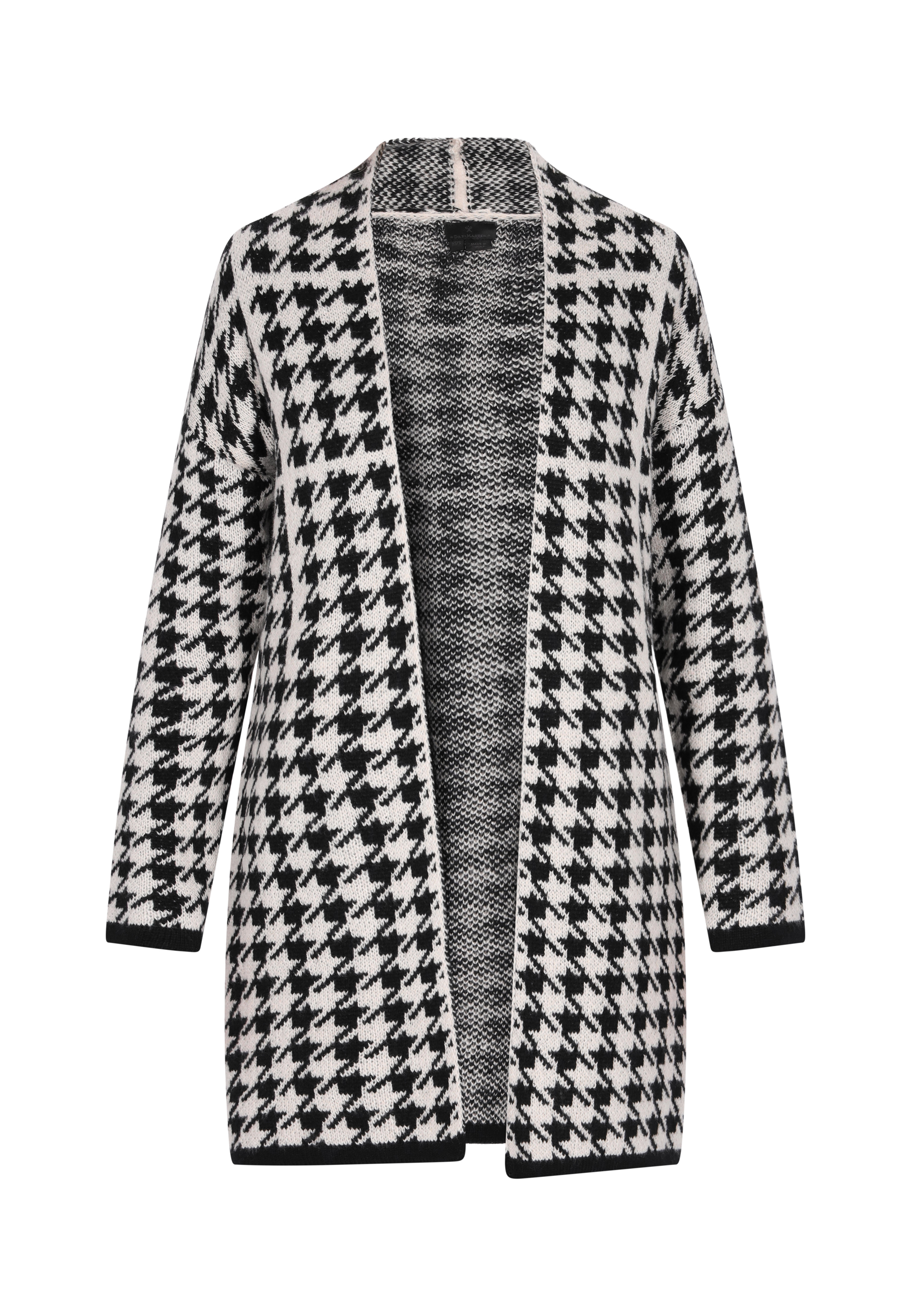 Thumbnail - Dreimaster Cardigan Damen Schwarz Wollweiss