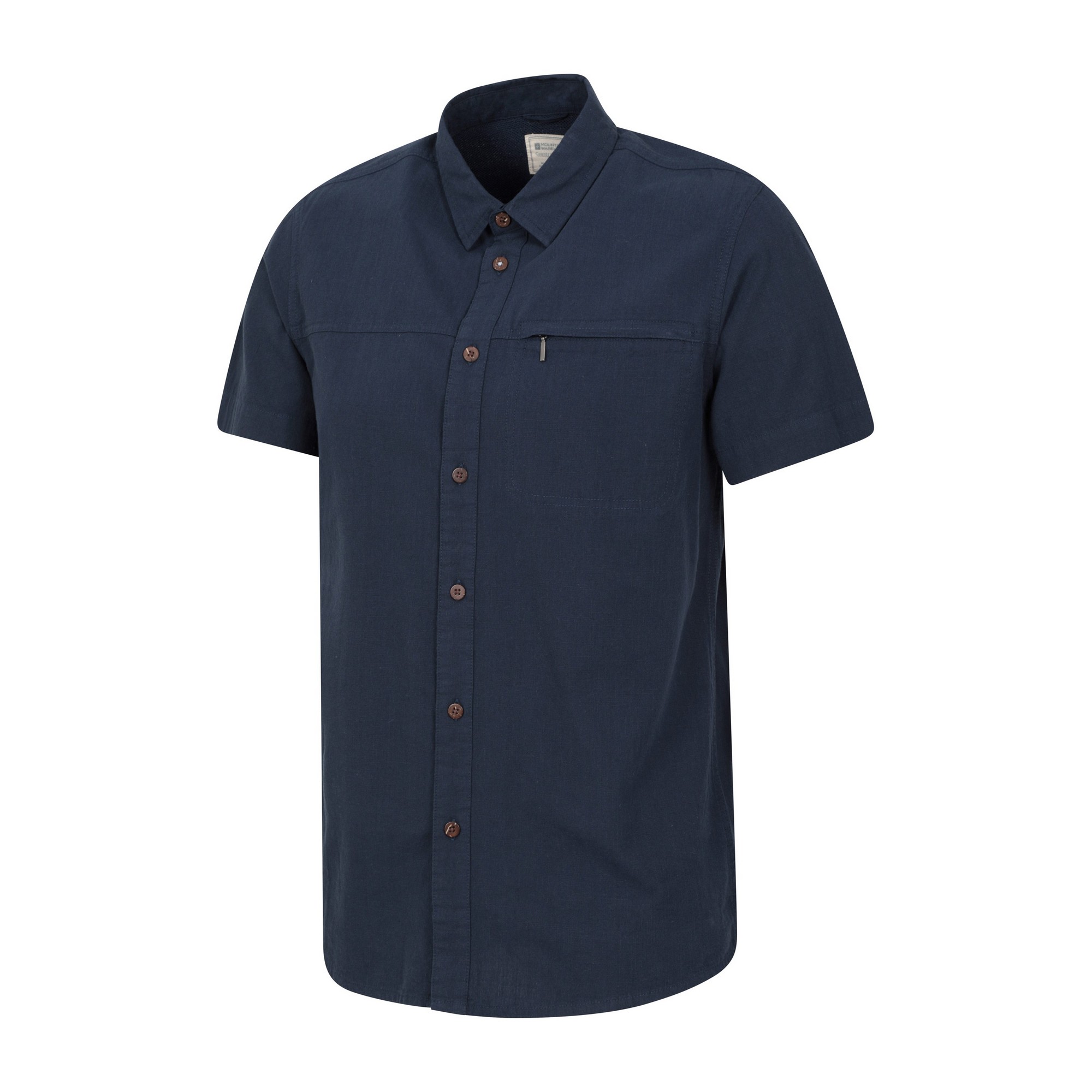 Mountain Warehou Mens Coconut Slub Short-Sleeved Shirt (Navy) skjortor & blusar herr – bild 2