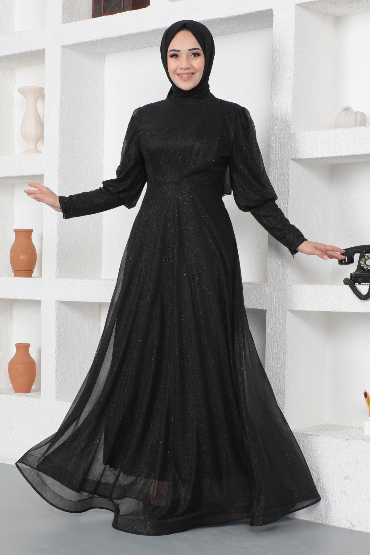 Thumbnail - KleidZip Detail Glitzer Abendkleid
