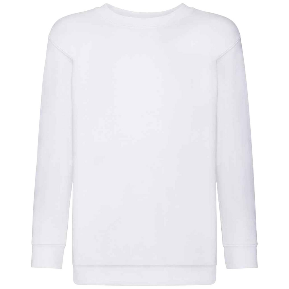 Thumbnail - Fruit of the Loom Kinder Klassik Drop Schulter Sweatshirt (Weiß)