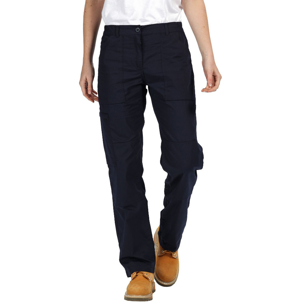 Regatta Womens Action Water Repellent Walking Trousers - Navy - Size 8 Regular