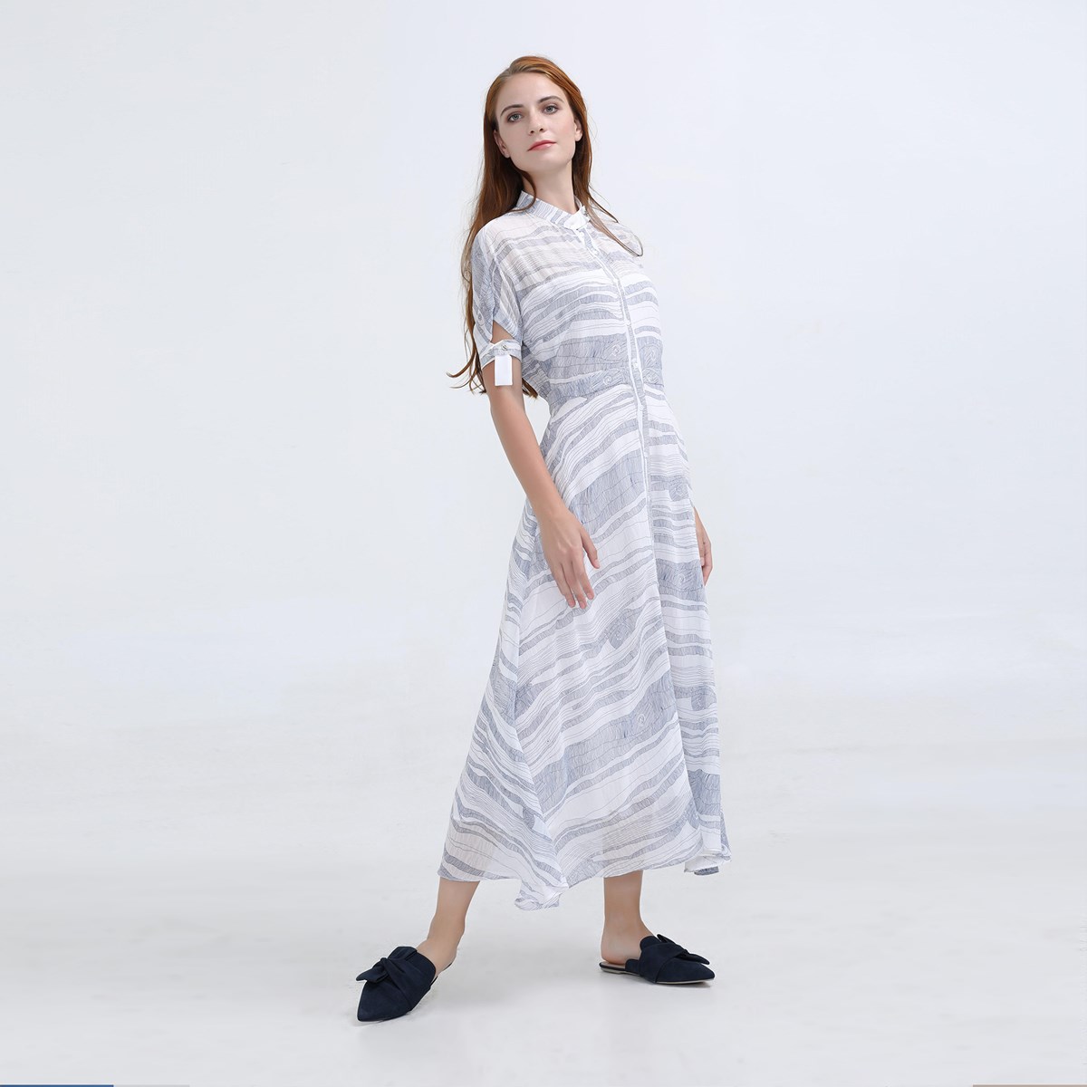 Smart & Joy Linear Print Midi elemental print skjortklänning dam – bild 2
