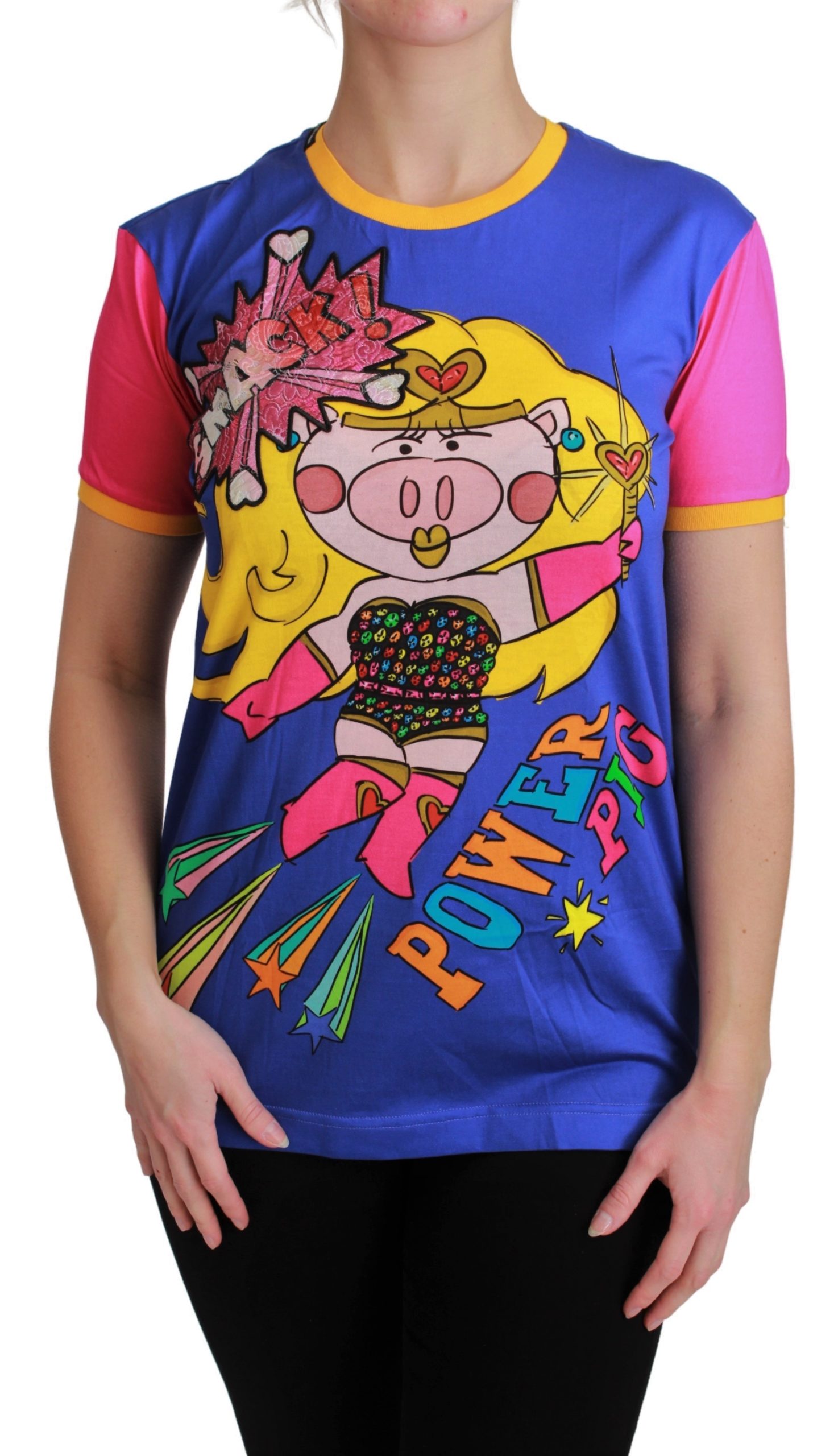 Thumbnail - Dolce & Gabbana Damen Lila PIG SUPERGIRL Top Baumwoll-T-Shirt