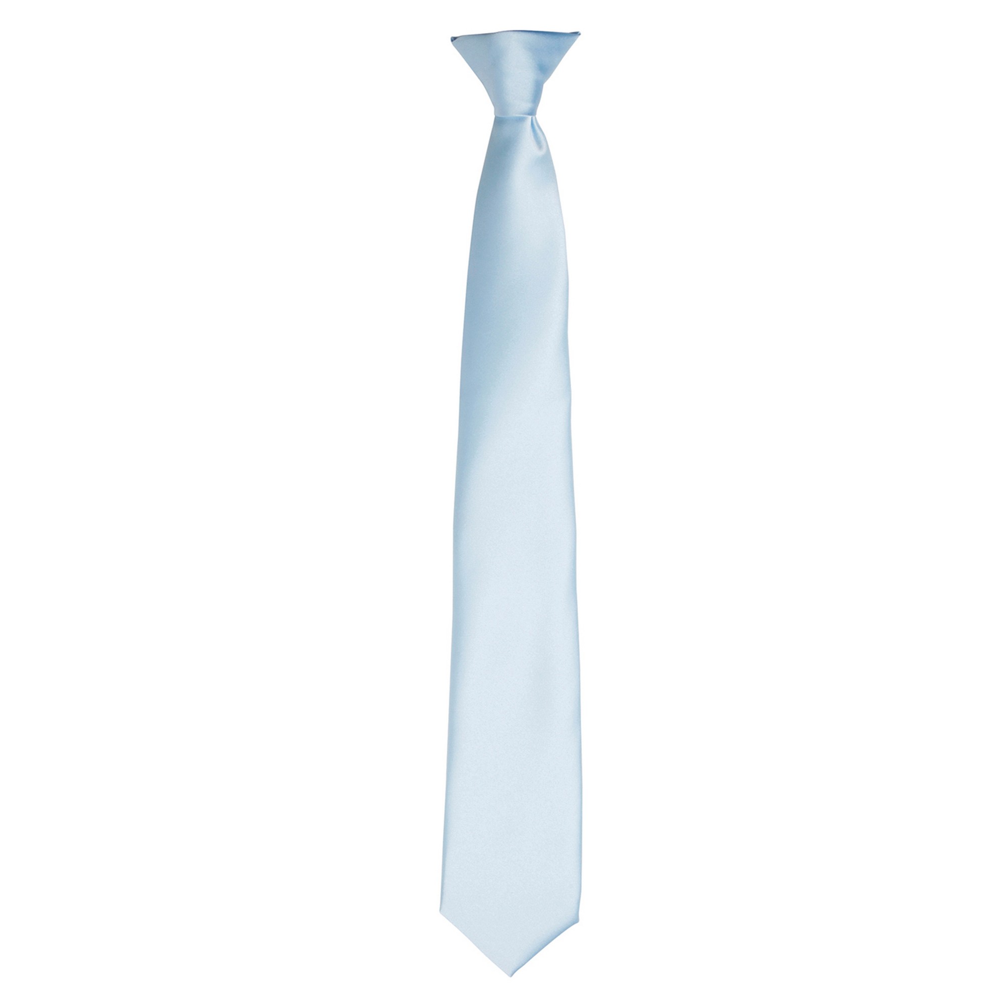 Thumbnail - Premier Colours Herren Satin-Clip-Krawatte (Hellblau)
