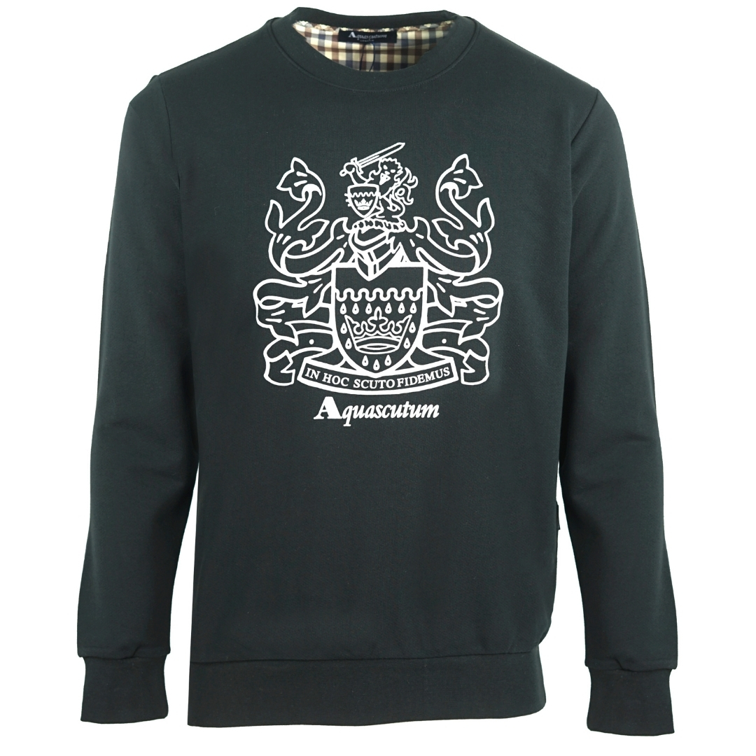 Large Crest Crew Neck Svart Sweatshirt